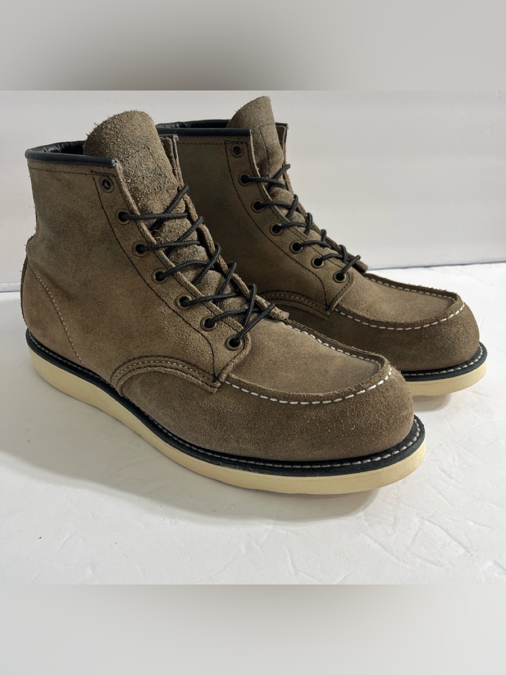 Men's Red wing #8863 Suede Moc Toe Lace-Up Boots - slate grey